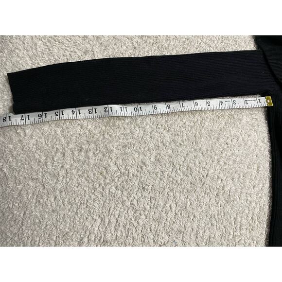 Max Edition Sweater Womens Small Open Shoulder Ruffled Black NEW MSRP $98 - Picture 7 of 10